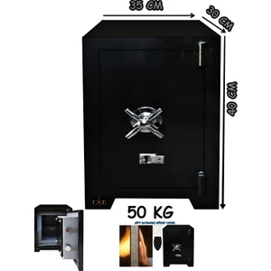 Ev ve Ofis Tipi Çelik Para Kasası 40 cm 50 kg Siyah