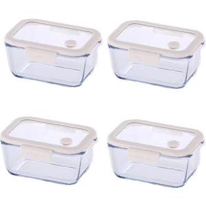 Fika Glace Bej Vakumlu 4 Parça Saklama Kabı 460 ml