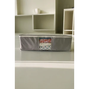 Rozet Tekstil 5 Adet Gri Pencereli Kıyafet Saklama Yatak Baza Altı Düzenleyici Çok Amaçlı Hurç 64 X 45 X 22 Cm