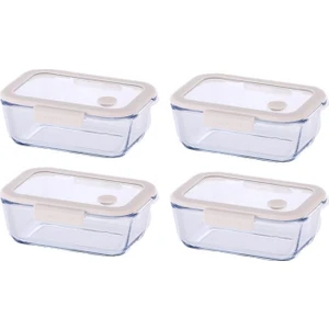 Fika Glace Bej Vakumlu 4 Parça Saklama Kabı 800 ml