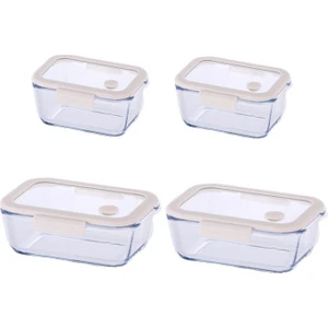 Fika Glace Bej Vakumlu 4 Parça Saklama Kabı 460 ml + 800 ml