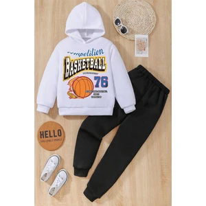 Uygun Tarz Basketball Baskılı Çocuk Rahat Eşofman Takımı