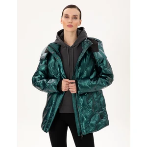 Pierre Cardin Kadın Zümrüt Kapüşonlu Parlak Mont 50290344-VR055