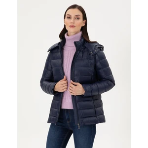 Pierre Cardin Kadın Lacivert Kapüşonlu Kapitone Mont 50297332-VR033