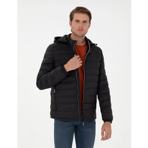 Pierre Cardin Erkek Siyah Kapüşonlu Cropped Slim Mont 50292790-VR046
