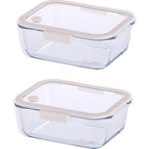 Fika Glace Bej Vakumlu 2 Parça Saklama Kabı 1200 ml