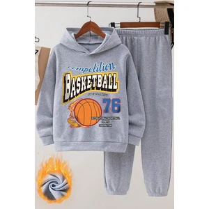 Uygun Tarz Basketball Baskılı Çocuk Rahat Eşofman Takımı