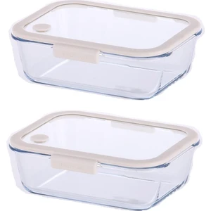 Fika Glace Bej Vakumlu 2 Parça Saklama Kabı 1900 ml
