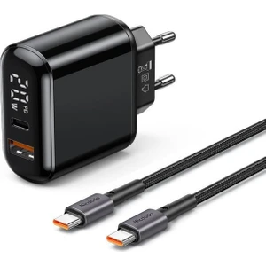 CH-7172 Pd 20W USB ve Type C Girişli Dijital Led Göstergeli Şarj Adaptörü ve Type C to Type C Hızlı Şarj Destekli Kablo