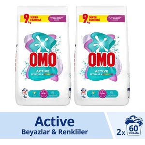 Matik Active Beyazlar & Renkliler Toz Deterjanı 9 kg 60 Yıkama x 2 Adet
