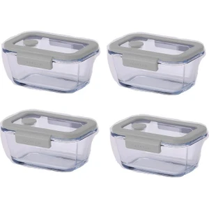 Fika Glace Gri Vakumlu 4 Parça Saklama Kabı 460 ml