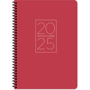 Keskin 2025 Ajanda Haftalık 20X28 Spiralli Kırmızı 600076-1 Adet
