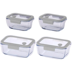 Fika Glace Gri Vakumlu 4 Parça Saklama Kabı 460 ml + 800 ml