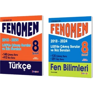 Fenomen Yayınları 8. Sınıf LGS Türkçe + Fen Bilimleri Çıkmış Sorular ve Ikiz Soruları (2018-2024)