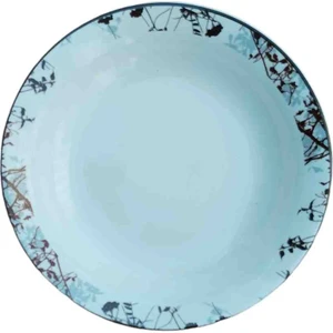 Ness Global 6 Parça Desenli Çukur Seramik Yemek Tabağı Çap 20 Cm Derinlik 4 Cm