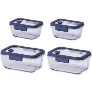 Fika Glace Mavi Vakumlu 4 Parça Saklama Kabı 460 ml + 800 ml
