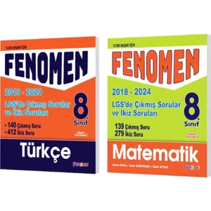 Fenomen Yayınları 8. Sınıf LGS Türkçe + Matematik  Çıkmış Sorular ve Ikiz Soruları (2018-2024)