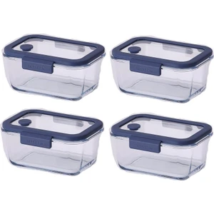 Fika Glace Mavi Vakumlu 4 Parça Saklama Kabı 800 ml