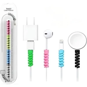 Sipiral Kablo Koruyucu Silikon Set Spiral Kablo Koruyucu   Kablo Şarj Koruyucu, Kulaklık Koruyucu