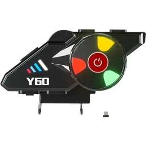 Bilişim Burada Y60 Kask Interkom Kulaklık Bluetooth Mikrofonlu Kablosuz Kulaklık Rgb LED Işıklı 5.3