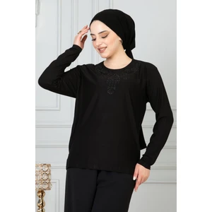 Kadın Siyah Anne Penye Bluz