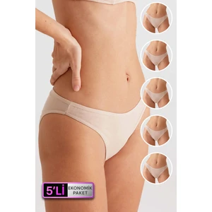 Pierre Cardin Kadın 5'li Ekonomik Paket Ten 2957 No Show Classic Pamuklu Basic Külot
