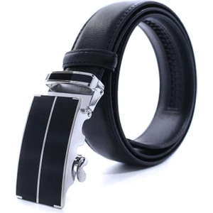 Suni Deri Erkek Kemer Cırcır Otomatik Kemer Erkek Elbise ve Günlük Ayarlanabilir Toka