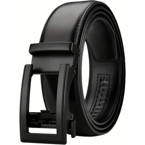 Suni Deri Erkek Kemer Cırcır Otomatik Kemer Erkek Elbise ve Günlük Ayarlanabilir Toka