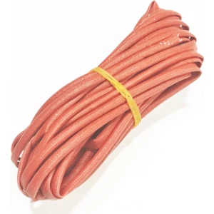 3mm H Class Cam Elyaf Örgü Silikon Izoleli Makaron 5 Metre, Çalışma -60/+250 Derece