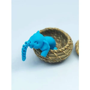 3D Hareketli Oyuncak Fil & Dekor - Mavi