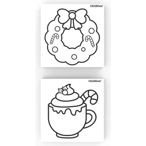 2\'li Tuval Set Baskılı (Fincan ve Süs) 20X20CM