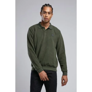 Lee Cooper Erkek Newblend Polo Yaka Sweatshirt 241043 Haki