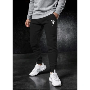 Erkek Kışlık Slim Fit Dar Paça Jogger Siyah Eşofman Altı