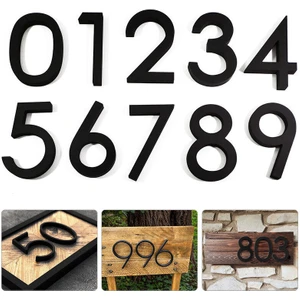 Zafrak Reklam Kompozit Duvar Kapı Daire Bina Numarası 12 X7 ,5 cm Siyah ( Tek Adet )