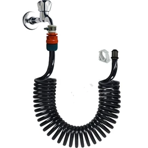 Spiral Wc Taharet Hortum Matik ve Wc Banyo Yıkama Setleri Yeni Siyah Inci