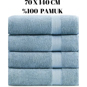 KAYABEY HOME Mavi 70X140 Çizgili  Pamuk Yumuşak Banyo Duş Havlusu Bir Adet