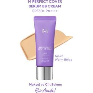Yaşlanma Karşıtı Bakım ve Aydınlık Görünüm Sunan M Perfect Cover Serum BB Cream SPF50+/PA++++ No:25