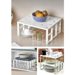 Snow Homs Lüks Dolap Içi Raf Düzenleyici Beyaz / Mutfak Düzenleyici / Dolap Düzenleyici