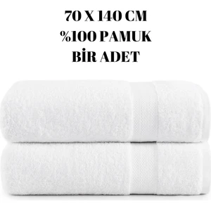 KAYABEY HOME Beyaz 70X140 Çizgili  Pamuk Yumuşak Banyo Duş Havlusu Bir Adet