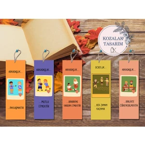 Kozalak Tasarım Kitap Ayracı 5li Konsept