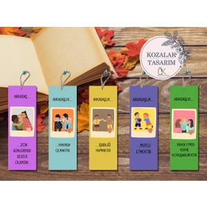Kozalak Tasarım Kitap Ayracı 5li Konsept