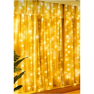 8 Fonksıyonlu 300 Ledli Perde LED Sarkıt LED 3x3 M Yılbaşı Doğum Günü Işık Bahçe Kafe