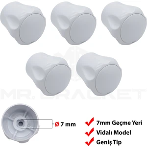 7 mm Radyatör Vanası Başlığı Büyük Boy - Geniş Tip Petek Vana Kapağı - Vidalı Petek Musluk Kafası