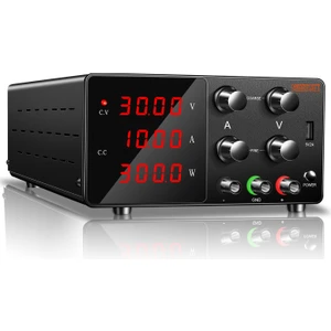 0-30V/0-10A Ayarlanabilir Dc Güç Kaynağı Voltaj Regülatörü Yatay Kasa (Siyah)