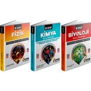Aydın Yayınları 2025 9. Sınıf Fizik - Kimya - Biyoloji Soru Bankası 3'lü Set