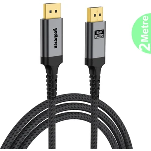 Displayport To Displayport Dp 2.1 Görüntü Aktarma Kablosu 16K@60Hz 80GBPS 2 Metre