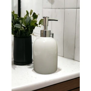 Beyaz Mermer Sıvı SABUNLUK-9X12 Cm-Mermer Banyo Seti Sıvı Sabunluk