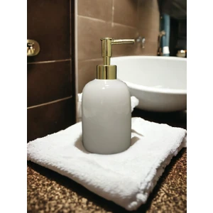 Beyaz Mermer Sıvı SABUNLUK-9X12 Cm-Mermer Banyo Seti Sıvı Sabunluk
