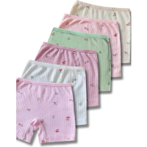 Giza Kids %100 Pamuk Kız Çocuk Fitilli Kaşkorse Boxer Külot Iç Çamaşır 6lı Set
