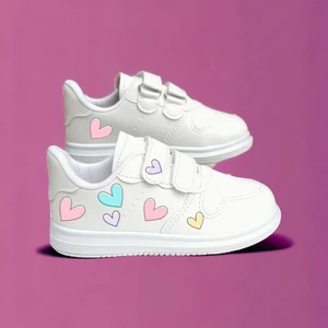 Lias Shoes Renkli Kalpler Baskılı Çocuk Spor Ayakkabı Sneaker